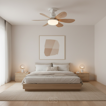Ventilateur Plafond Silencieux OCS avec Éclairage LED Dimmable et Télécommande