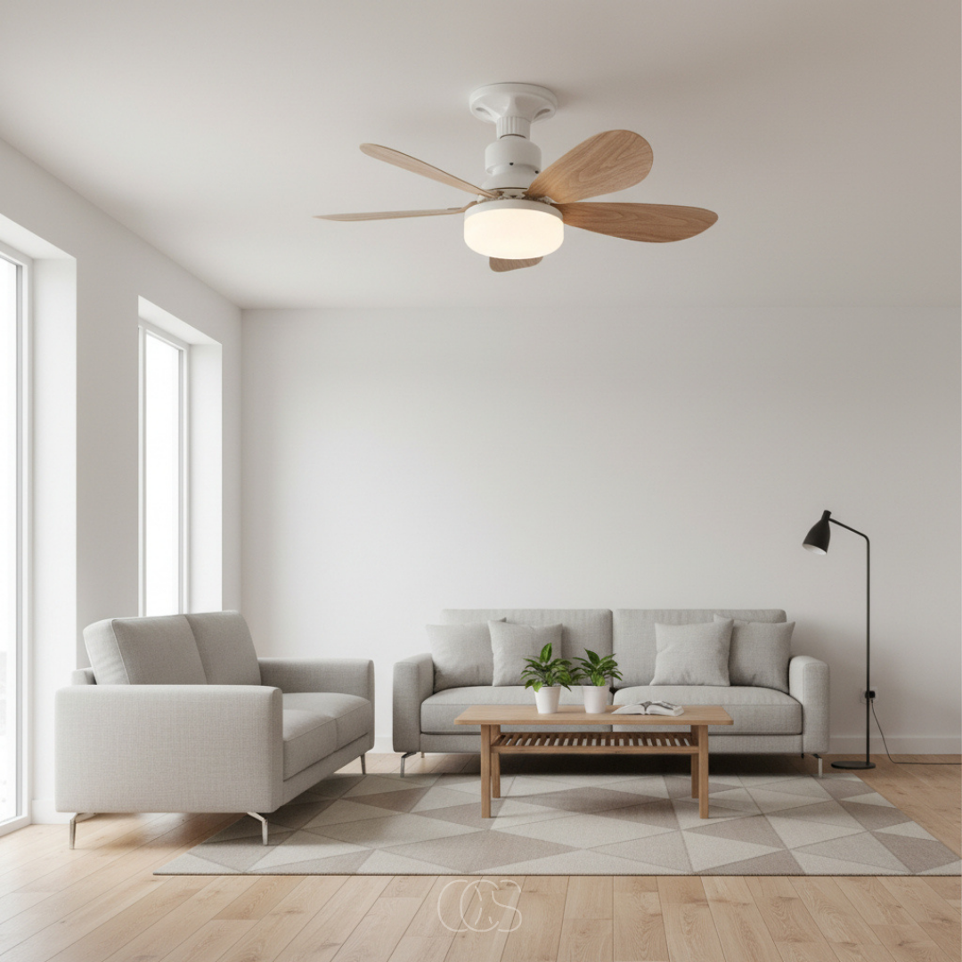 Ventilateur Plafond Silencieux OCS avec Éclairage LED Dimmable et Télécommande