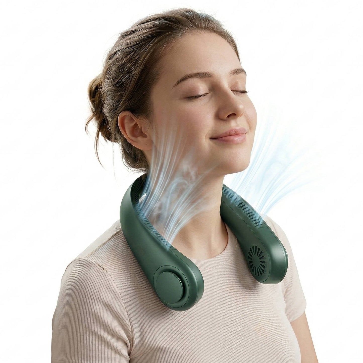 Ventilateur Portable Rechargeable - 5 Vitesses, Silencieux, Mains Libres 0
