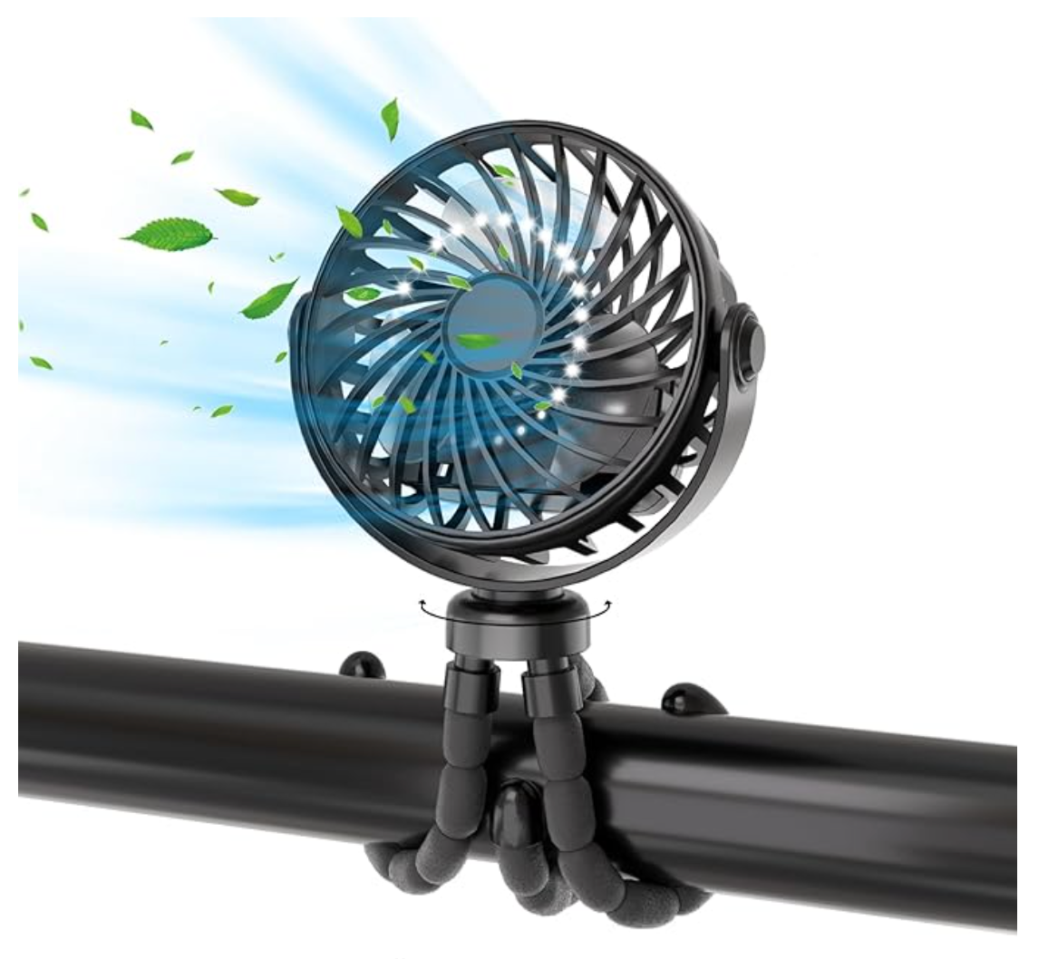 Ventilateur Poussette Rechargeable Sans Pales - Confort Sûr pour Bébé
