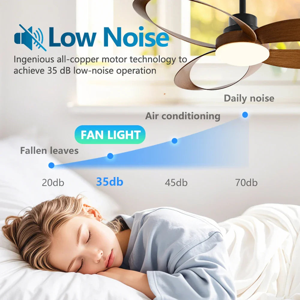 Ventilateur de Plafond Moderne avec Éclairage LED Dimmable