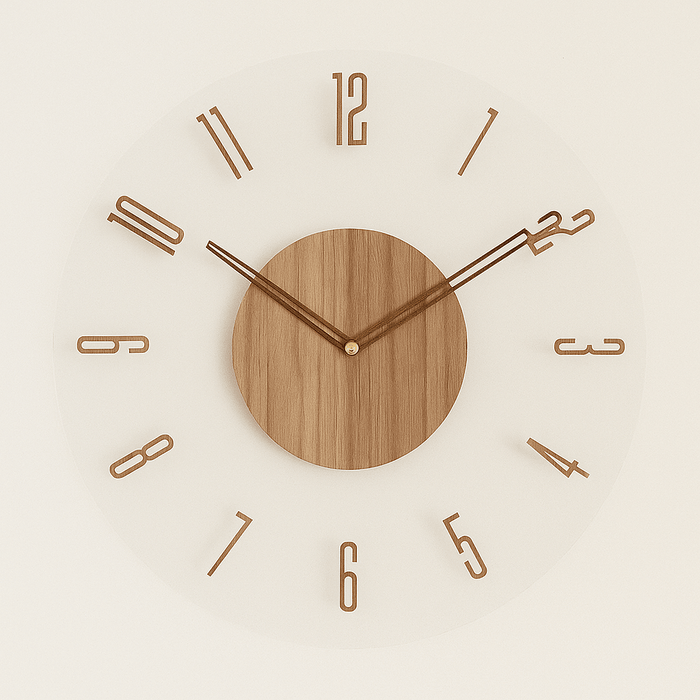 Nordic Clock - Horloge Murale en Bois Silencieuse & Minimaliste