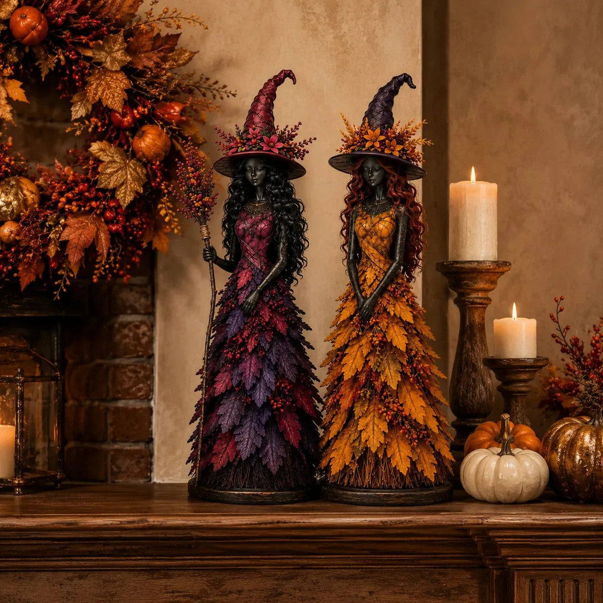 WitchBerry™ - Statuetta artigianale di strega autunnale