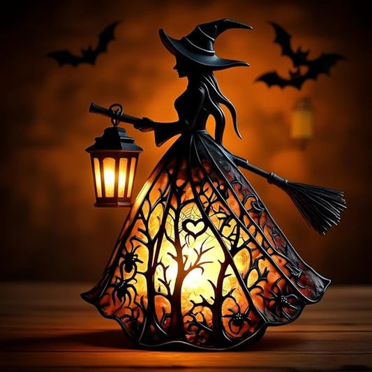 WitchGlow - Lanterna di Halloween a LED con Design Gotico