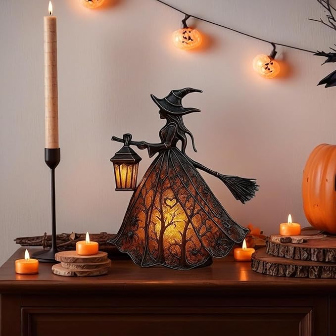 WitchGlow - Lanterna di Halloween a LED con Design Gotico