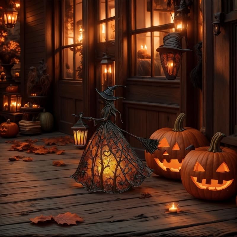 WitchGlow - Lanterna di Halloween a LED con Design Gotico