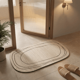 Tapis de bain absorbant motifs abstraits beige
