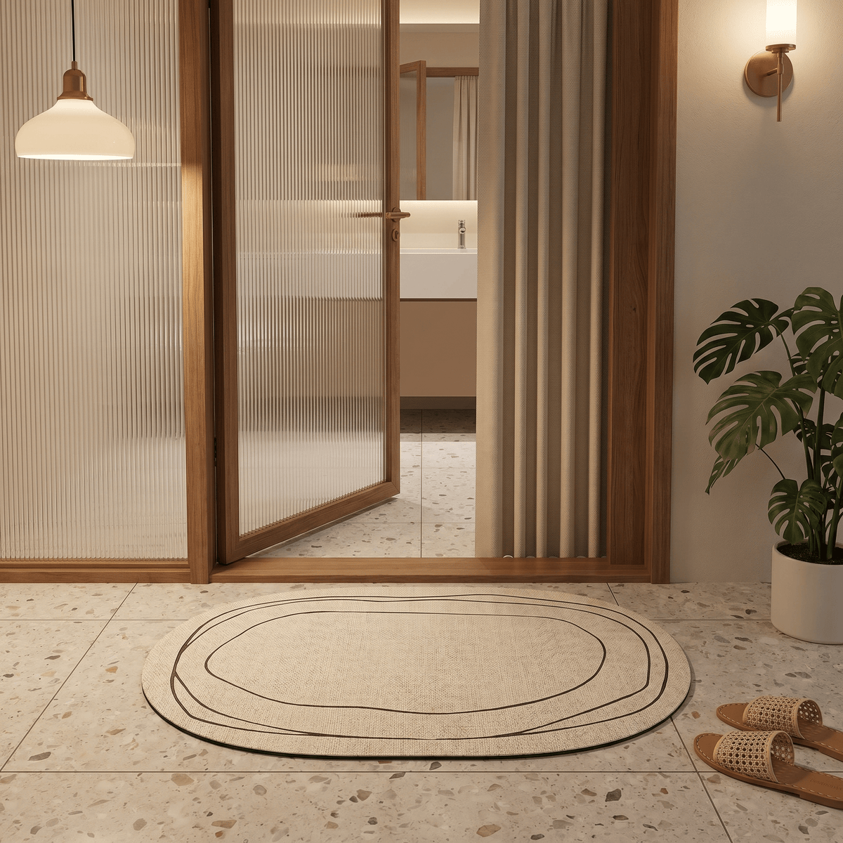 Tapis de bain antidérapant boue de diatomées
