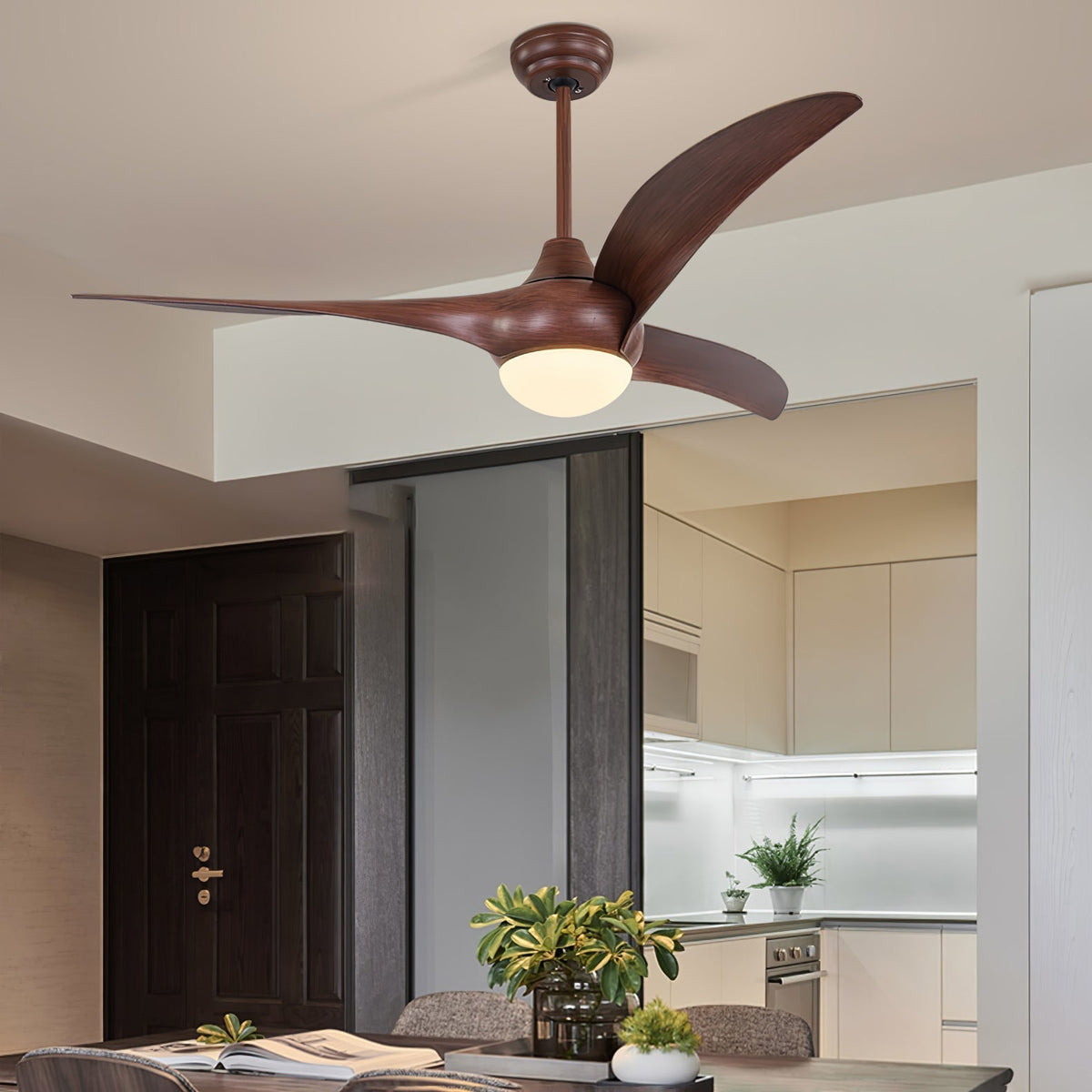 Zatheora - Plafoniera con Ventilatore da Soffitto Tradizionale a LED