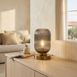 Lampada da Tavolo Elegante in Vetro Scanalato per Interni Moderni