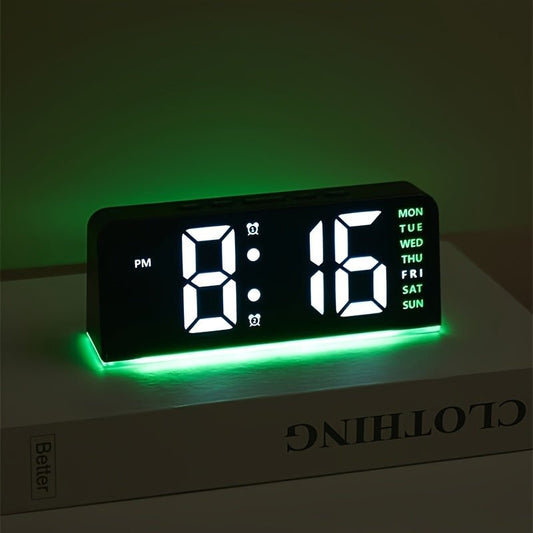 Réveil digital LED Aurora grands chiffres lumière d'ambiance