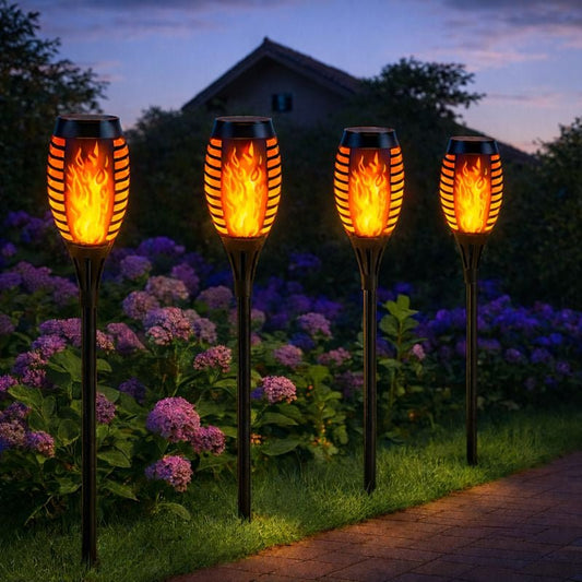 Flaméo Lampe Solaire à Flamme Vacillante Lot de 4