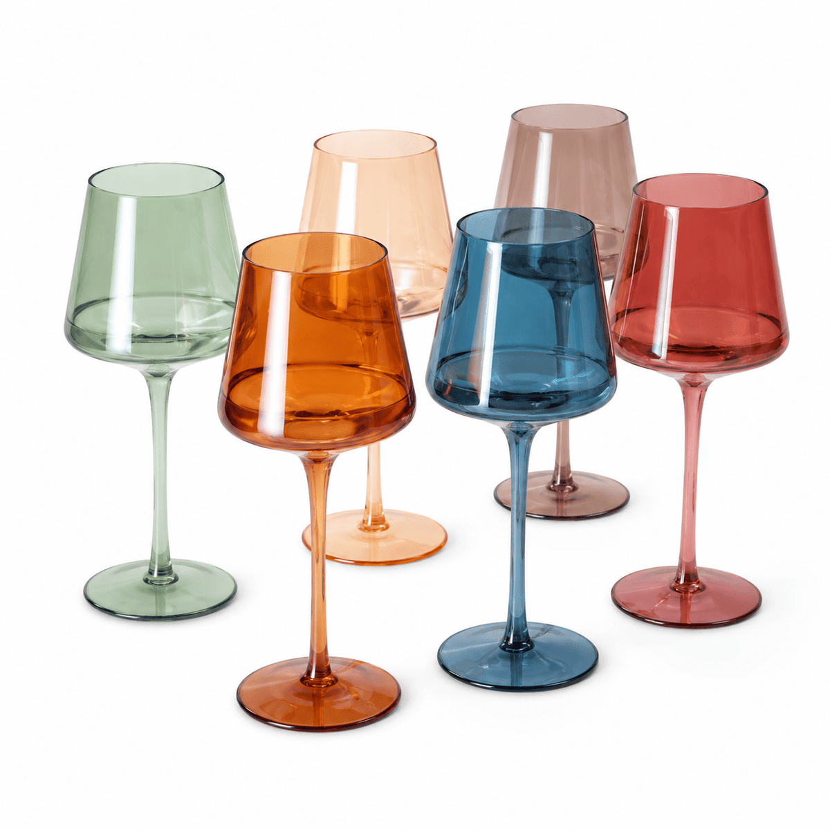 L'Arte del Vetro | Set di 6 Bicchieri Soffiati Arcobaleno
