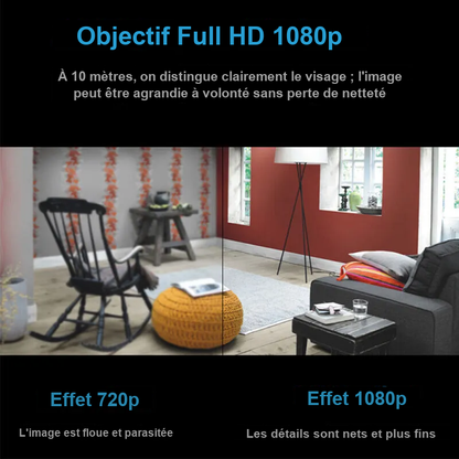 Caméra de Surveillance WiFi Mini 5G 1080P HD avec Vision Nocturne