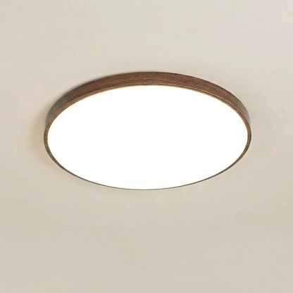 Plafonnier LED rond 40cm tri-couleur style bois