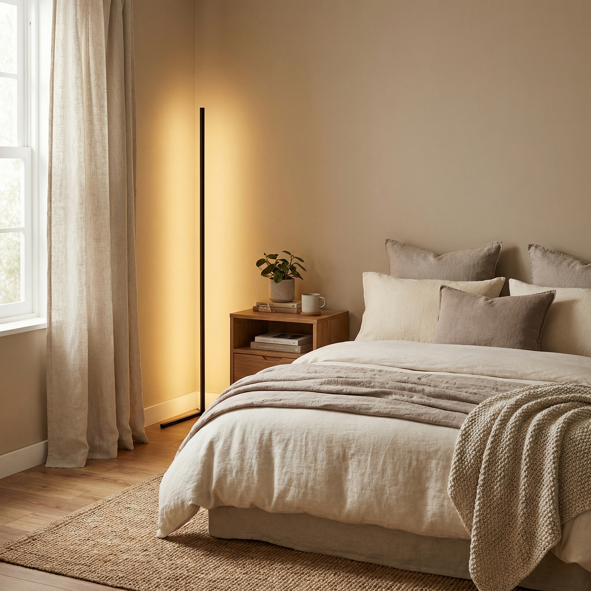 Lampe de sol nordique ambiance - détail design