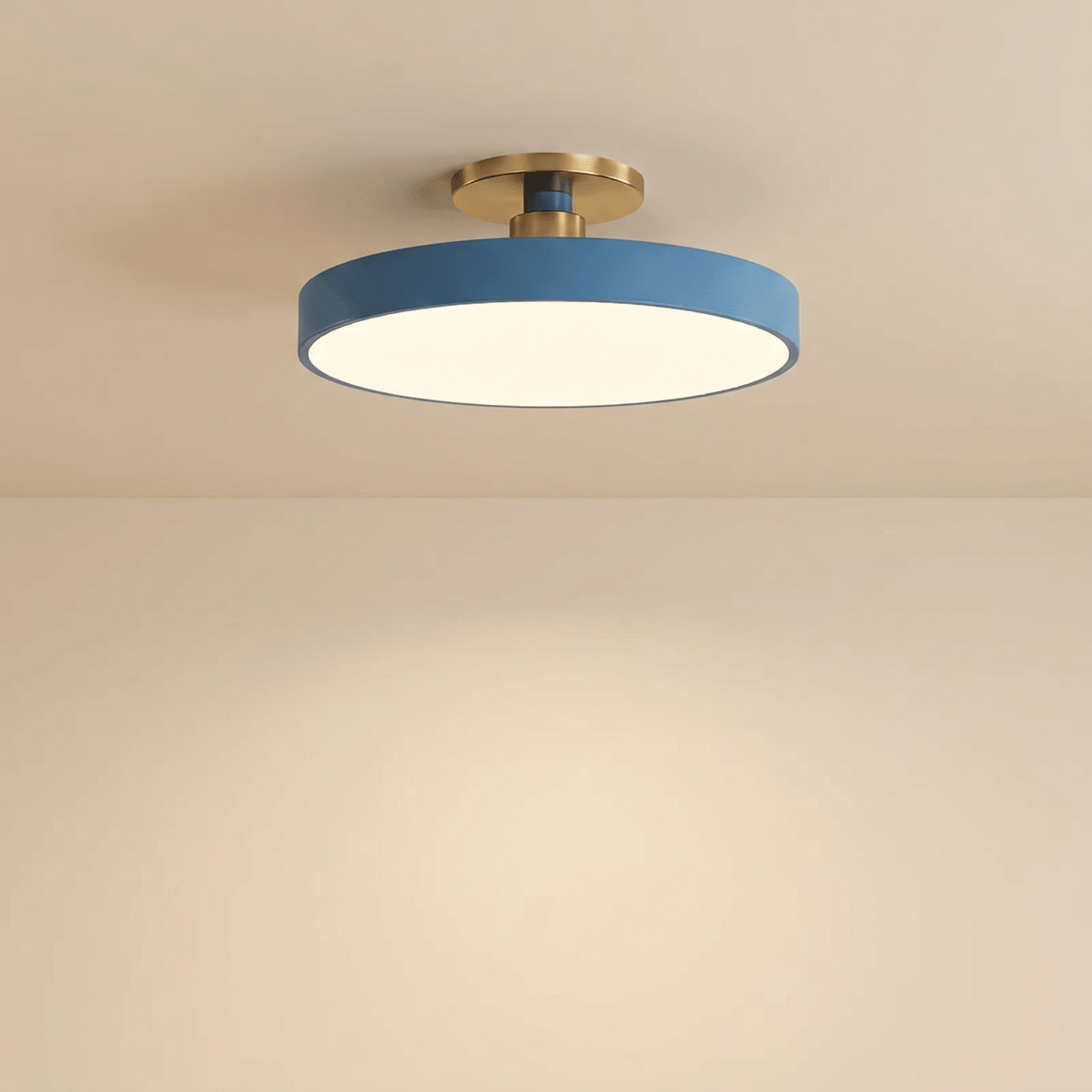 Edavate Plafonnier LED Rond Style Nordique Macaron Bleu
