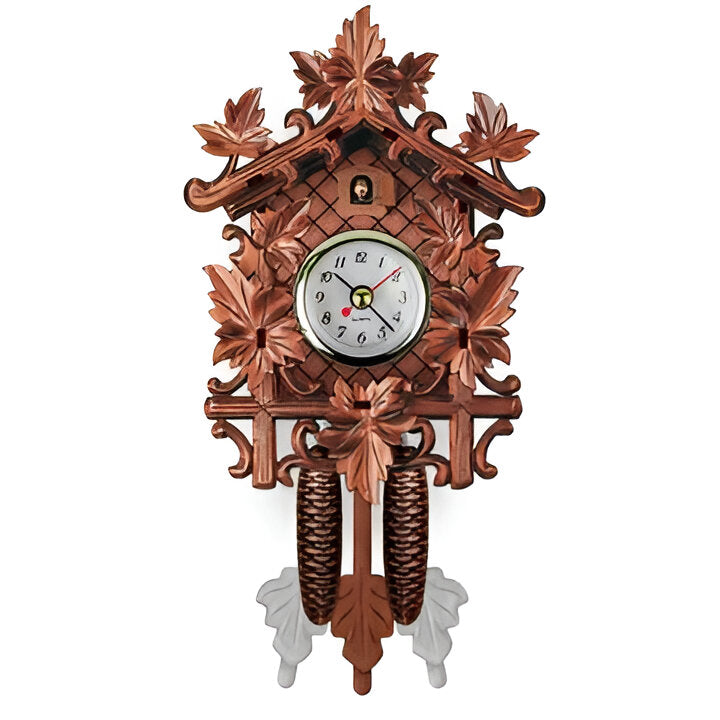 Horloge coucou murale rétro - style Feuilles d'Érable