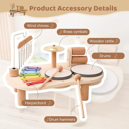 Kids Creative Wooden Music Station_6