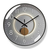ScandiClock cadre noir cadran gris