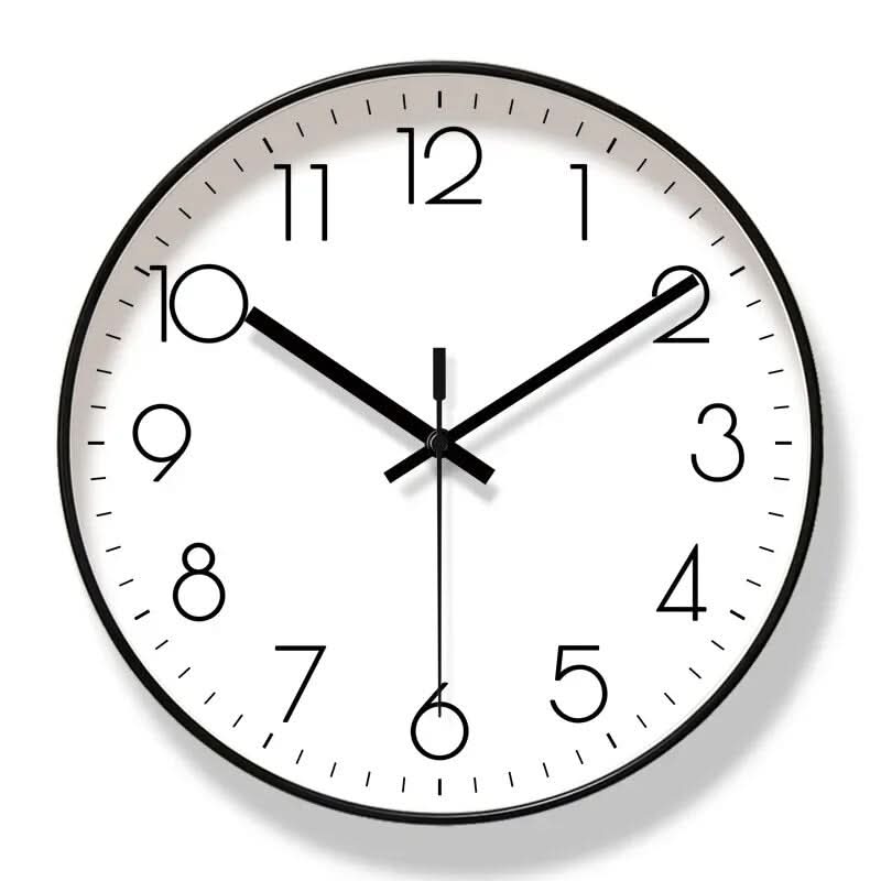 ScandiClock cadre noir cadran blanc