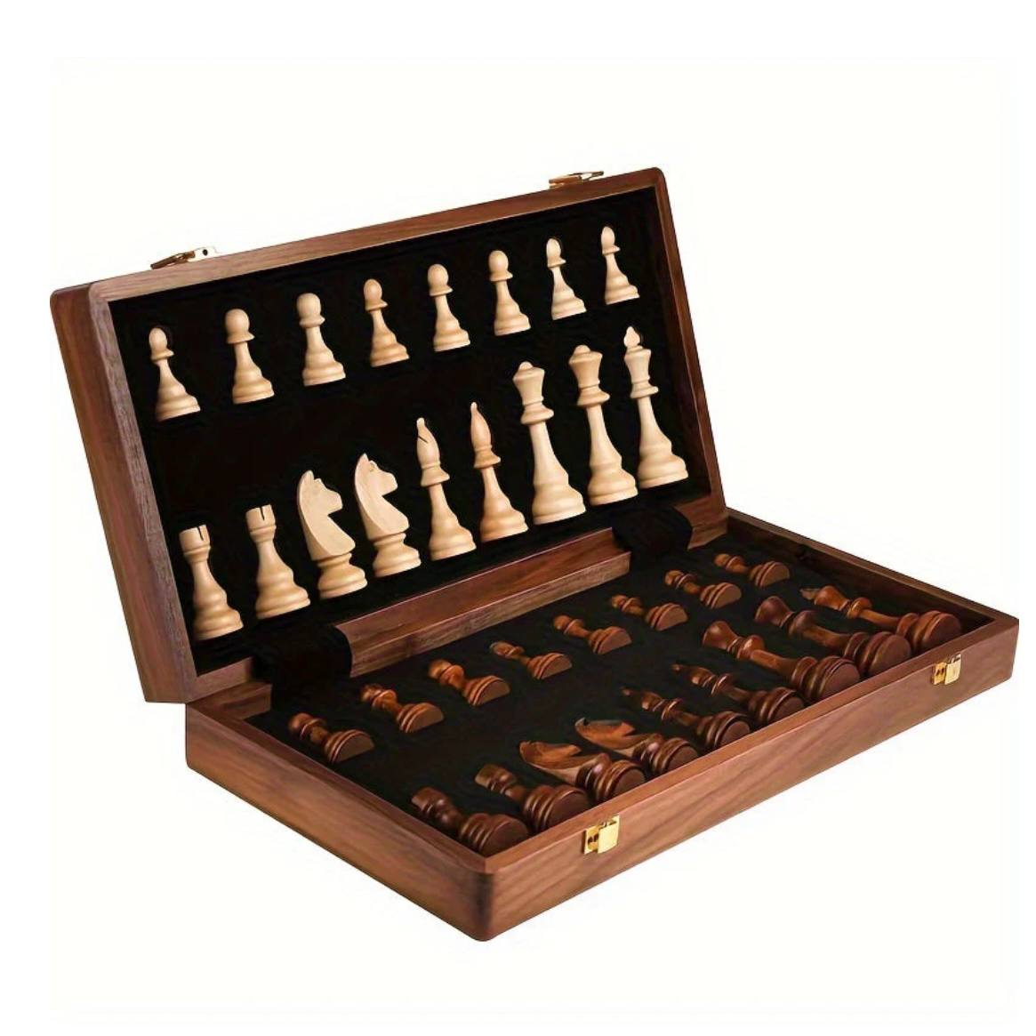 Jeu d'échecs format voyage noyer