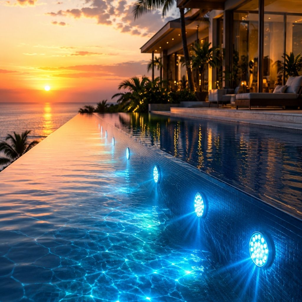Lampe LED submersible piscine - fixation ventouse