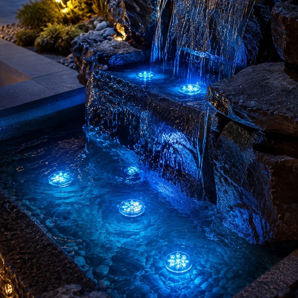 Lampe LED submersible piscine - ambiance